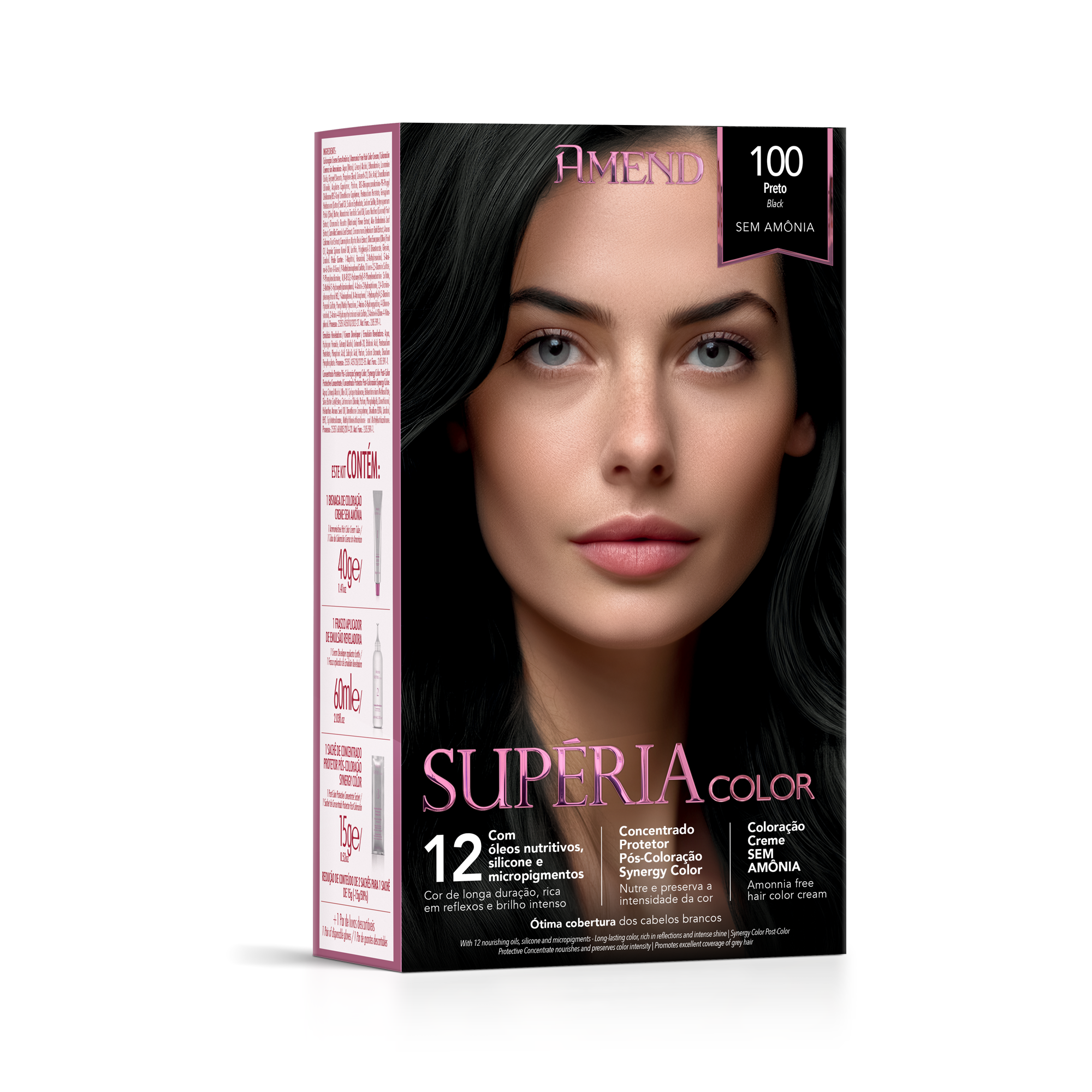 Kit Tonalizante Amend Supéria Color 100 Preto