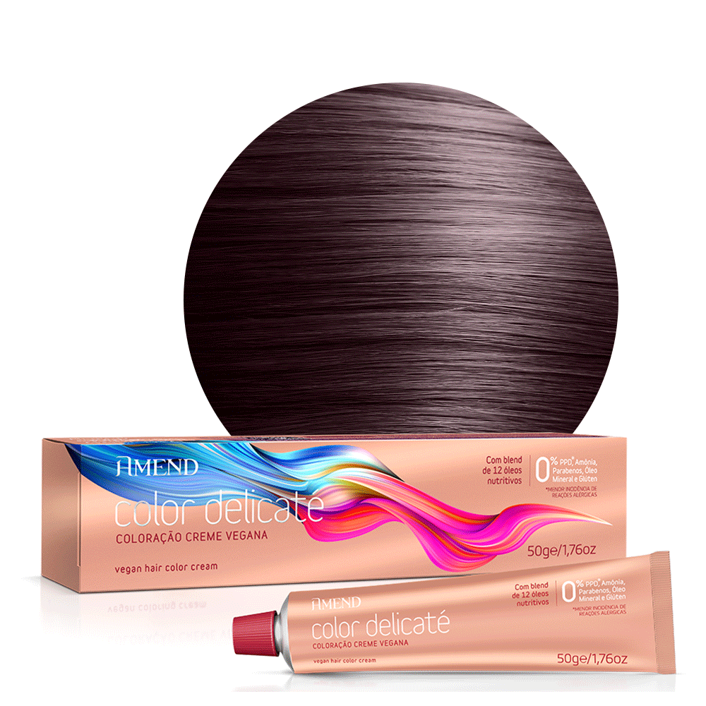 Coloração Amend Color Delicaté 55.46 Vermelho Amora 50g