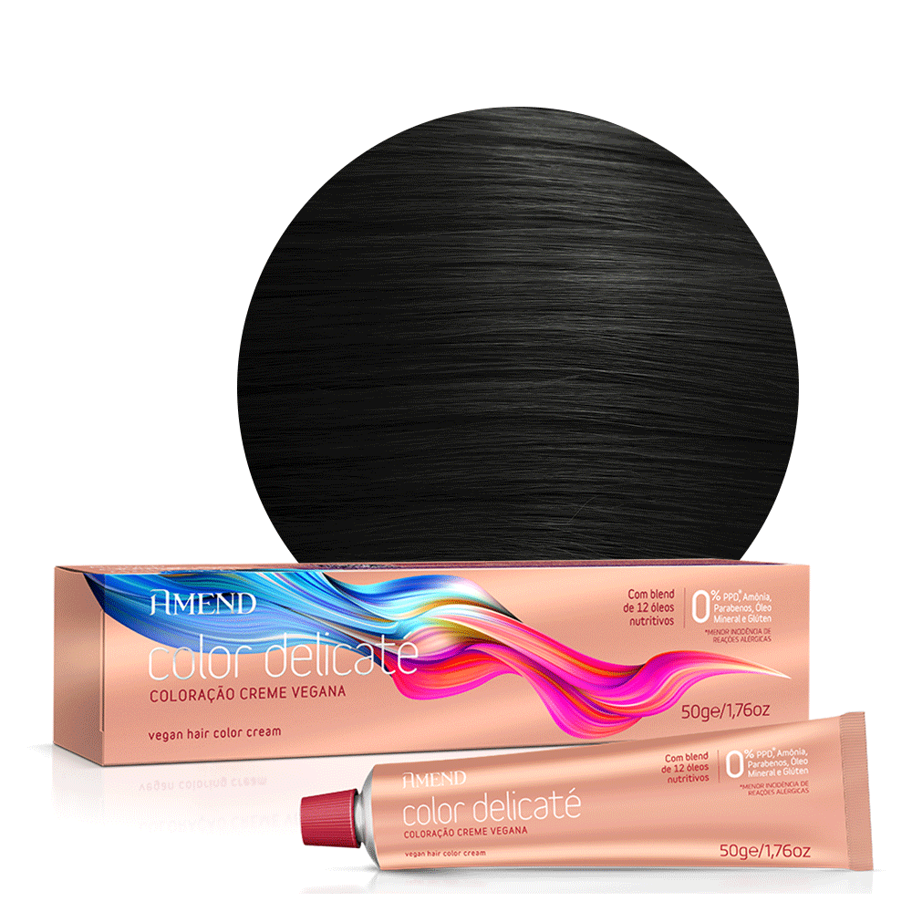 Coloração Amend Color Delicaté 4.0 Castanho Médio 50g