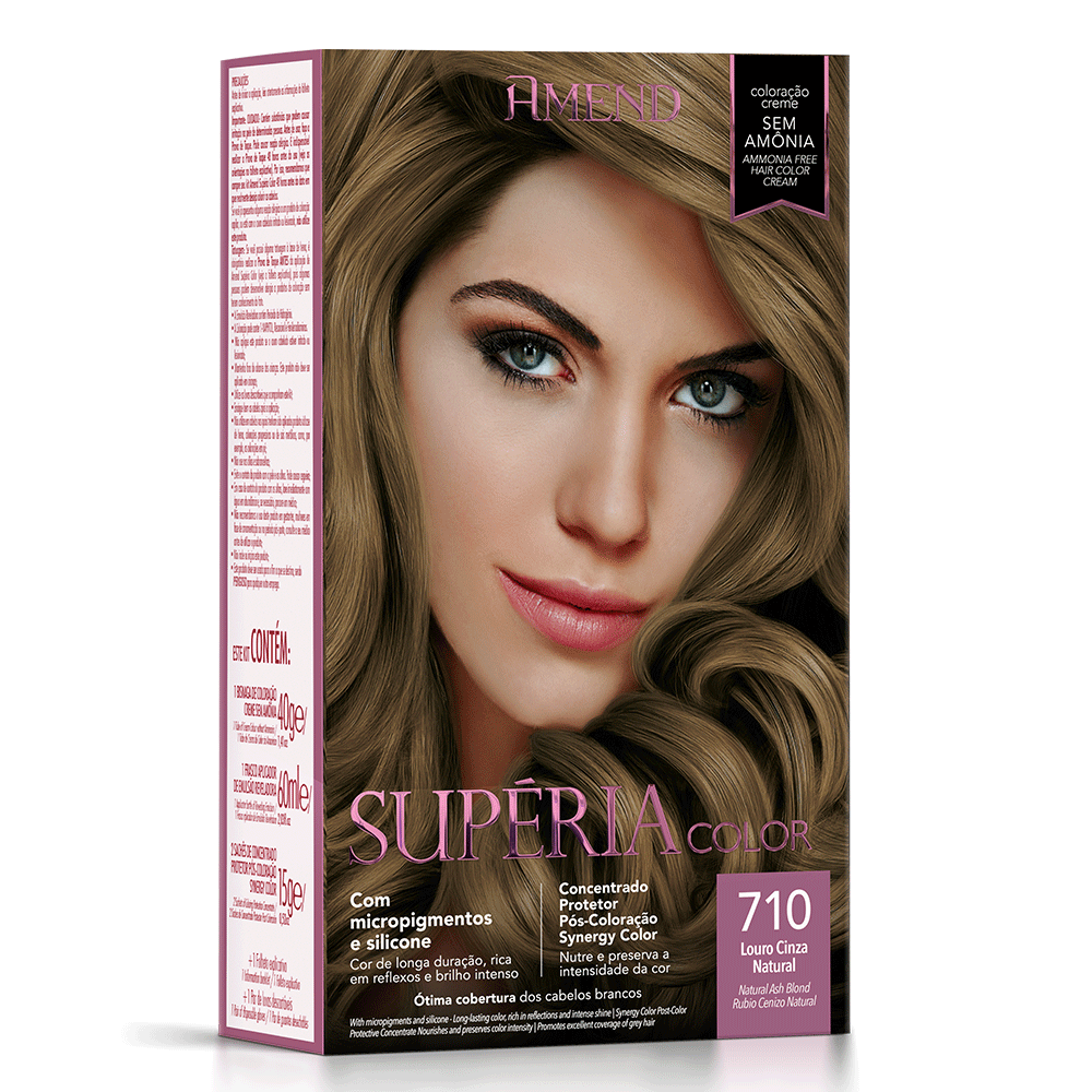 Kit Tonalizante Amend Supéria Color 710 Louro Cinza Natural