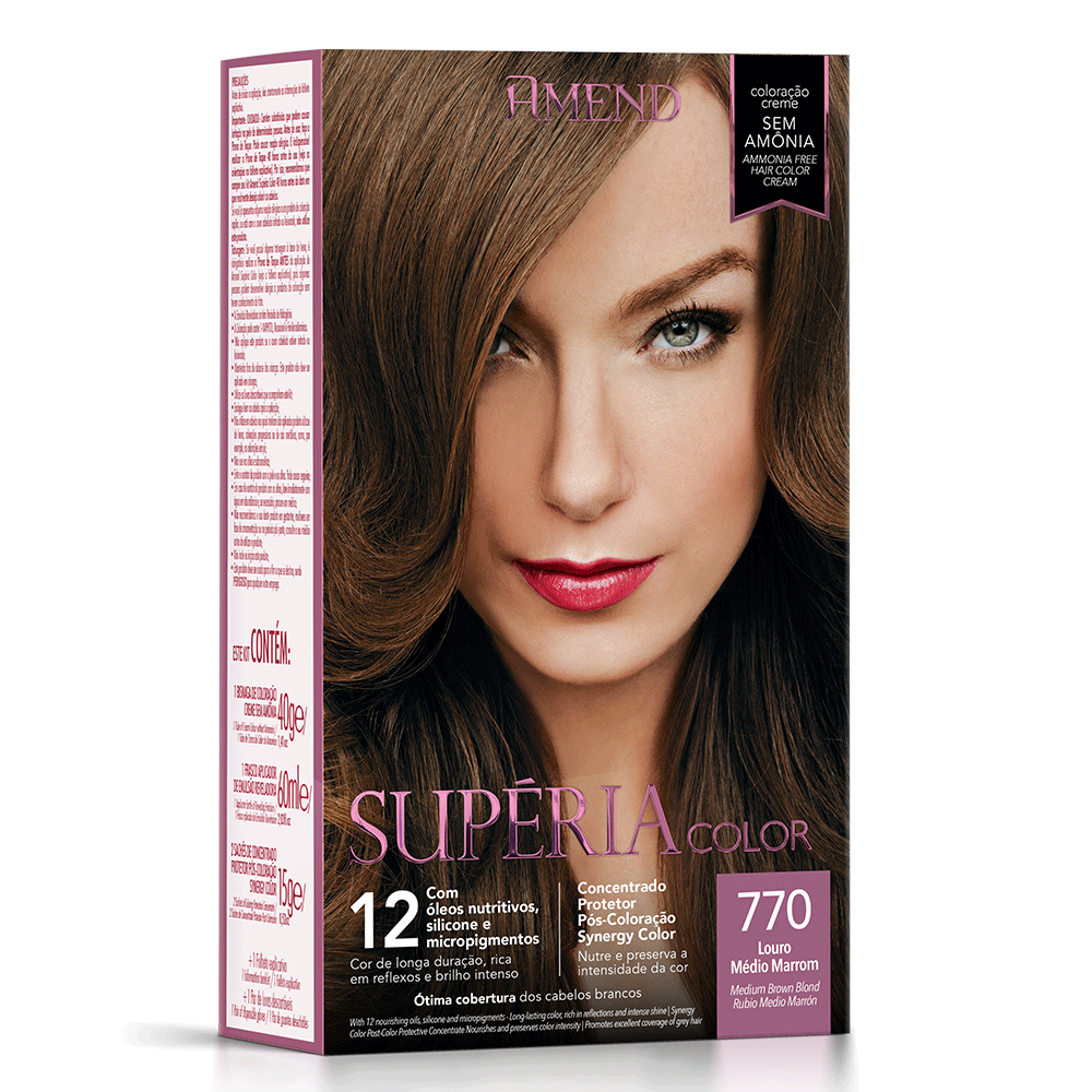 Kit Tonalizante Amend Supéria Color 770 Marrom Intenso