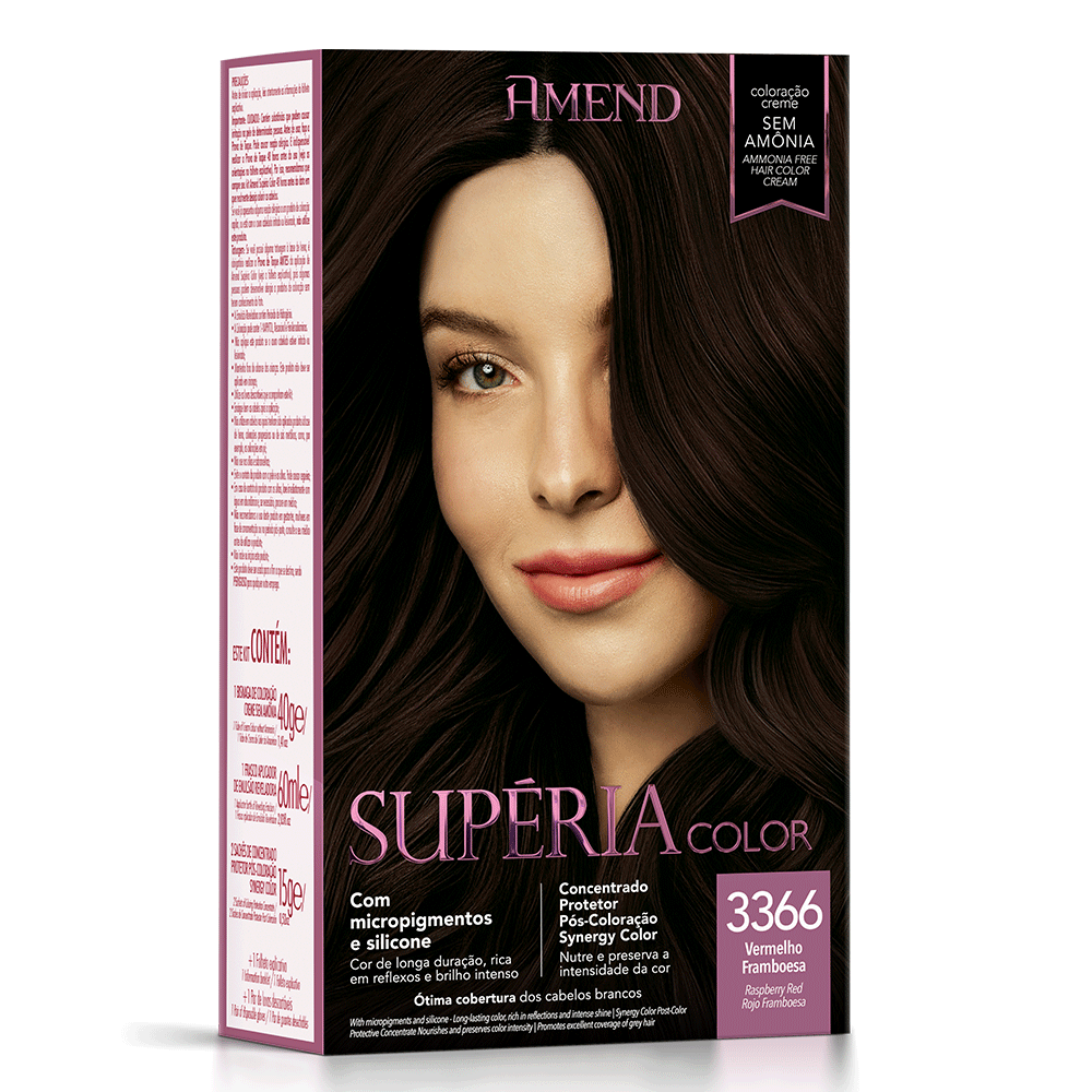 Kit Tonalizante Amend Supéria Color 3366 Vermelho Framboesa