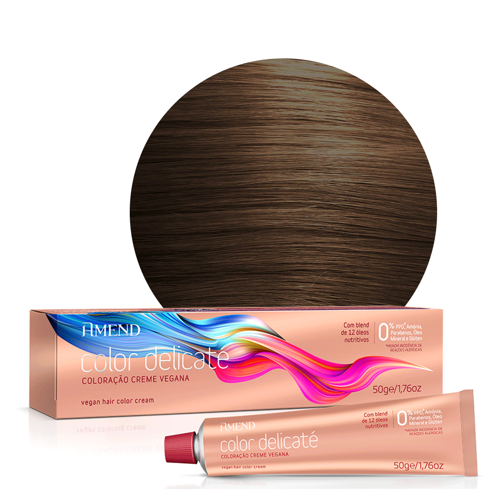 Coloração Amend Color Delicaté 8.4 Louro Claro Acobreado 50g image number 3