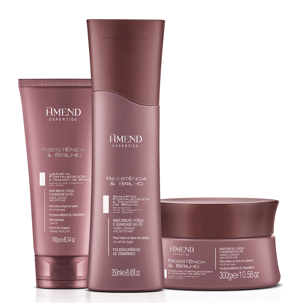 Kit Fortalecedor e Doador de Brilho Amend Expertise Resistência & Brilho | 3 produtos