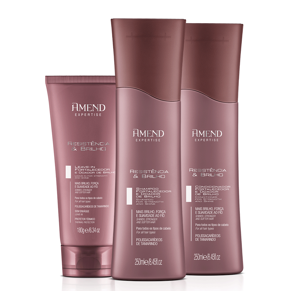 Kit Fortalecedor e Doador de Brilho Amend Expertise Resistência & Brilho | 3 produtos