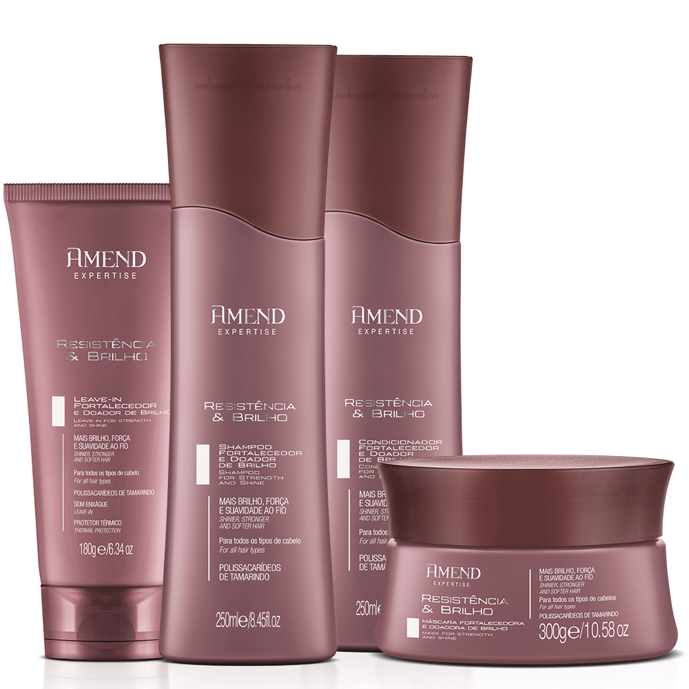 Kit Fortalecedor e Doador de Brilho Amend Expertise Resistência & Brilho | 4 produtos
