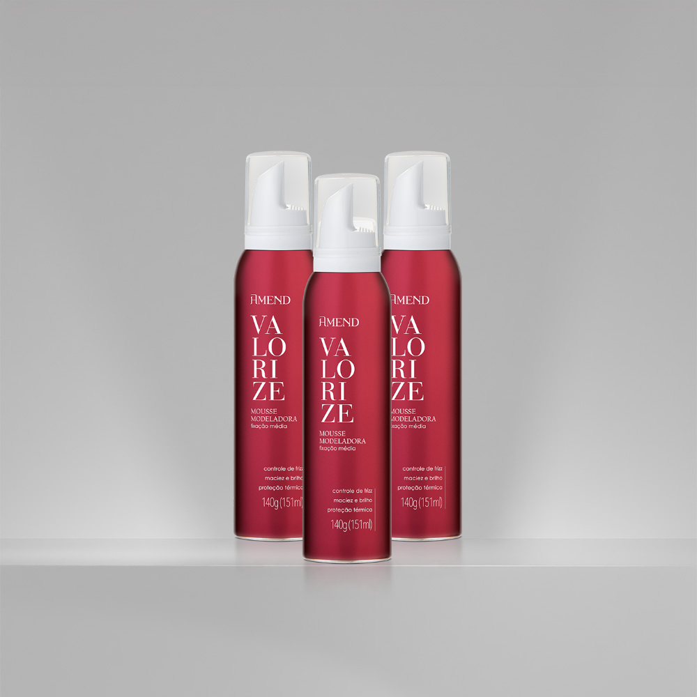 Kit Mousse Modeladora Amend Valorize 140g  | 3 produtos image number 2