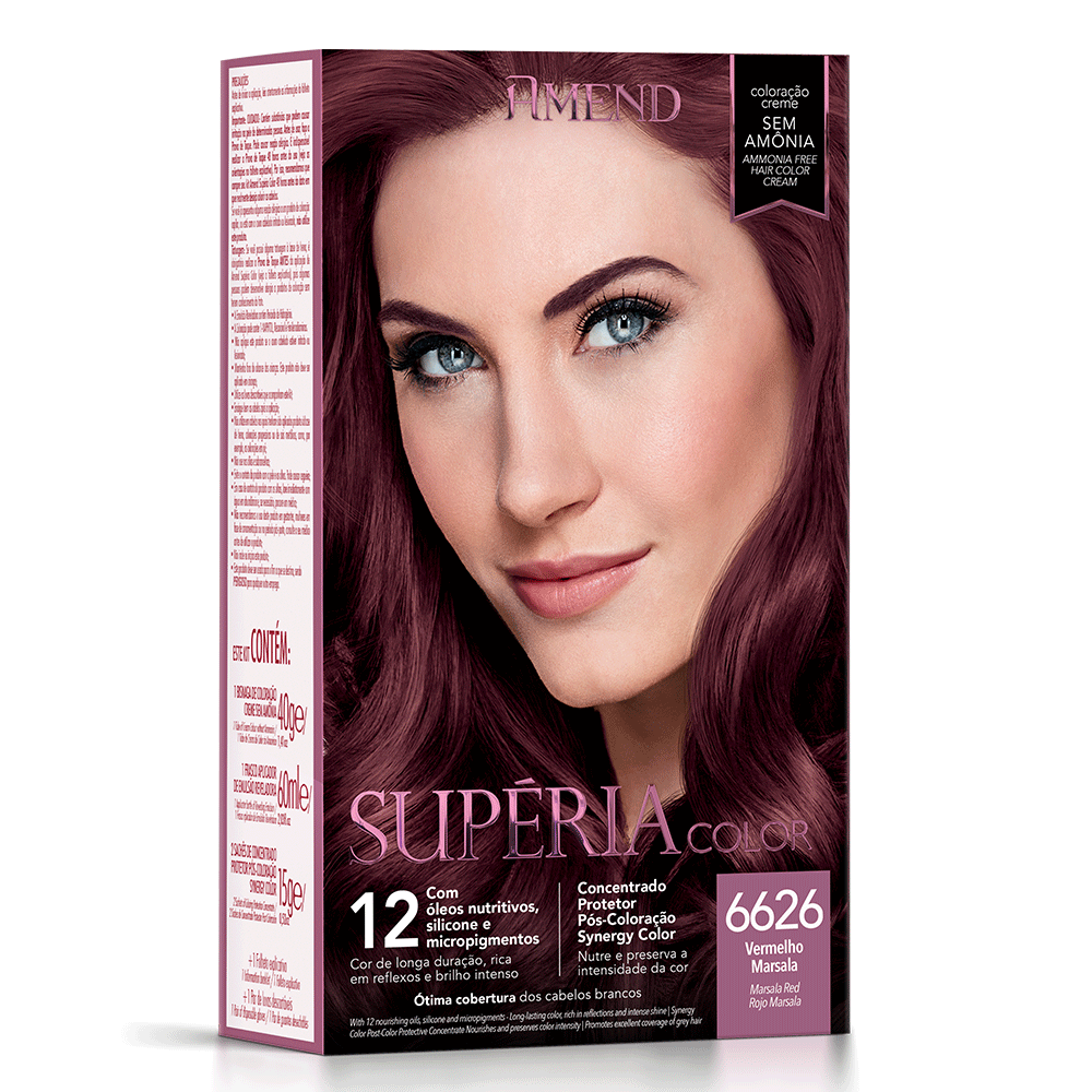 Kit Tonalizante Amend Supéria Color 6626 Vermelho Marsala